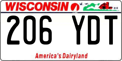 WI license plate 206YDT