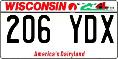 WI license plate 206YDX