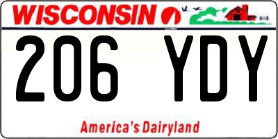 WI license plate 206YDY