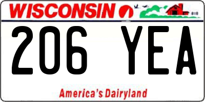 WI license plate 206YEA