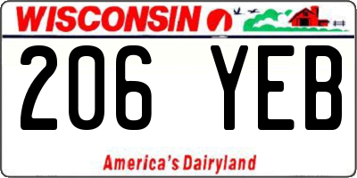WI license plate 206YEB