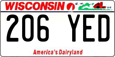 WI license plate 206YED