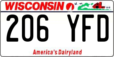 WI license plate 206YFD