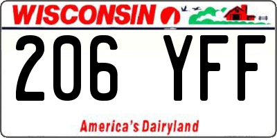 WI license plate 206YFF