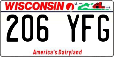 WI license plate 206YFG