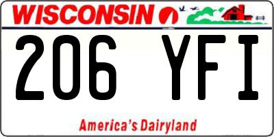 WI license plate 206YFI