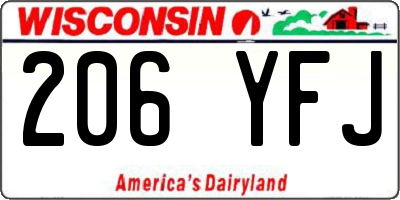WI license plate 206YFJ