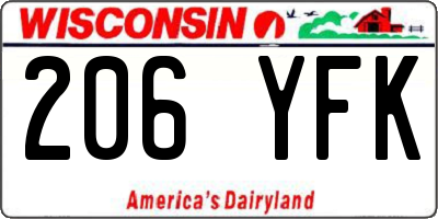 WI license plate 206YFK