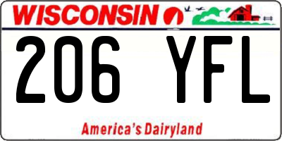 WI license plate 206YFL