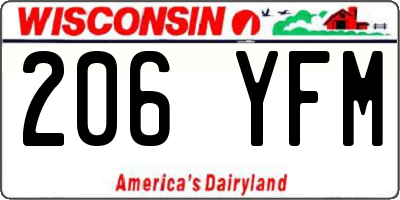WI license plate 206YFM