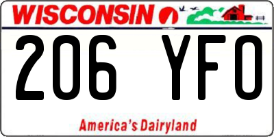 WI license plate 206YFO