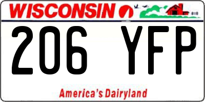 WI license plate 206YFP