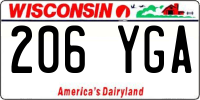 WI license plate 206YGA