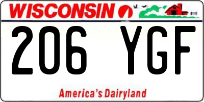 WI license plate 206YGF