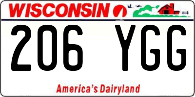 WI license plate 206YGG