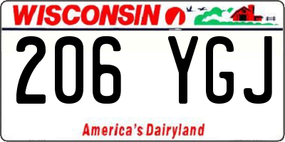 WI license plate 206YGJ