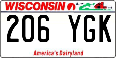 WI license plate 206YGK