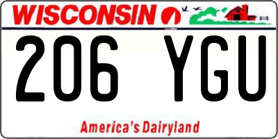 WI license plate 206YGU