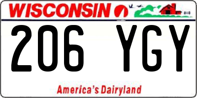 WI license plate 206YGY