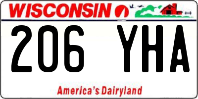WI license plate 206YHA