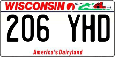 WI license plate 206YHD