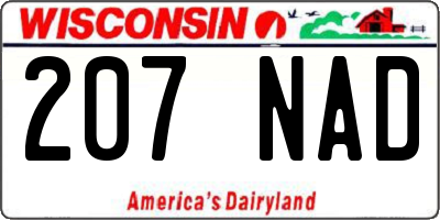 WI license plate 207NAD