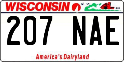 WI license plate 207NAE