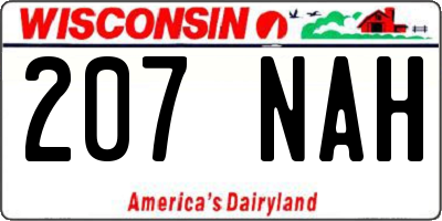 WI license plate 207NAH