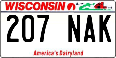 WI license plate 207NAK