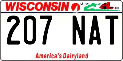 WI license plate 207NAT