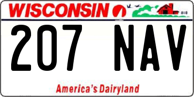 WI license plate 207NAV