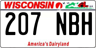 WI license plate 207NBH