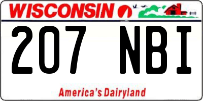 WI license plate 207NBI