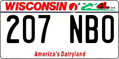 WI license plate 207NBO