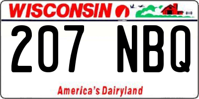 WI license plate 207NBQ
