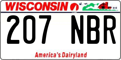 WI license plate 207NBR