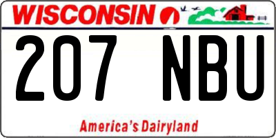 WI license plate 207NBU