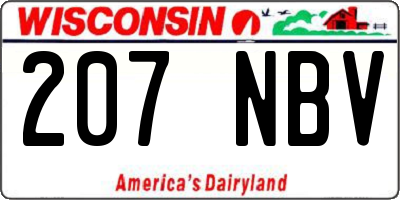 WI license plate 207NBV