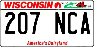 WI license plate 207NCA