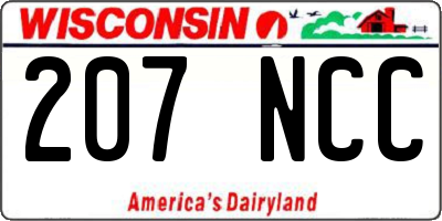 WI license plate 207NCC