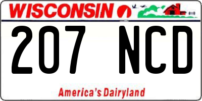WI license plate 207NCD