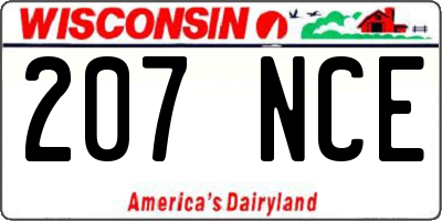 WI license plate 207NCE