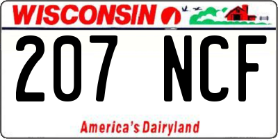 WI license plate 207NCF
