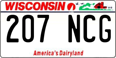 WI license plate 207NCG