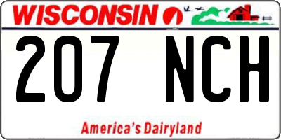 WI license plate 207NCH