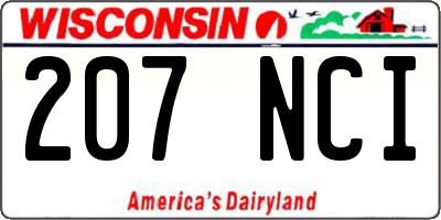 WI license plate 207NCI