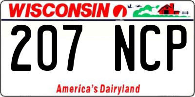 WI license plate 207NCP