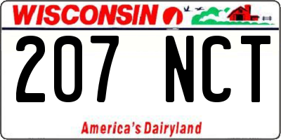 WI license plate 207NCT