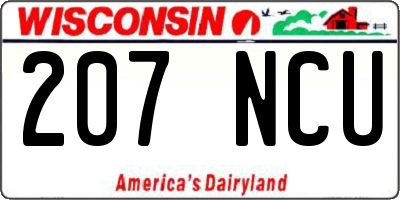 WI license plate 207NCU