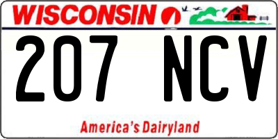 WI license plate 207NCV
